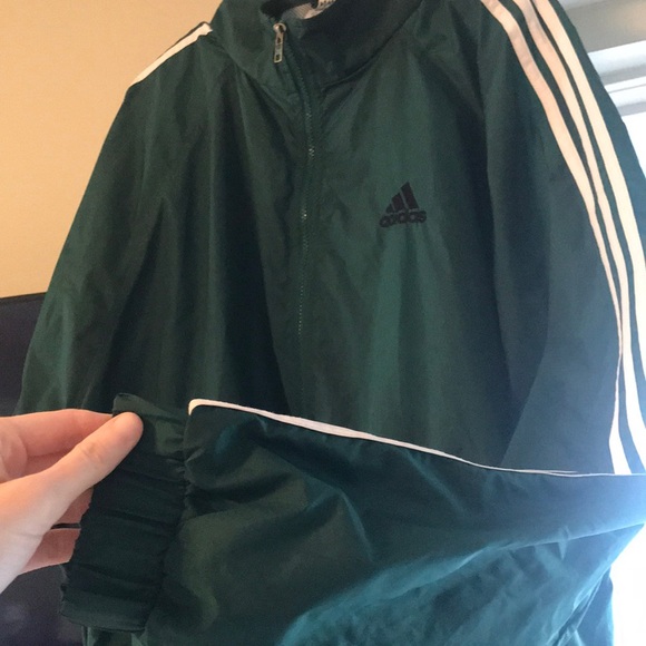men’s green and white stripe windbreaker - Picture 2 of 3